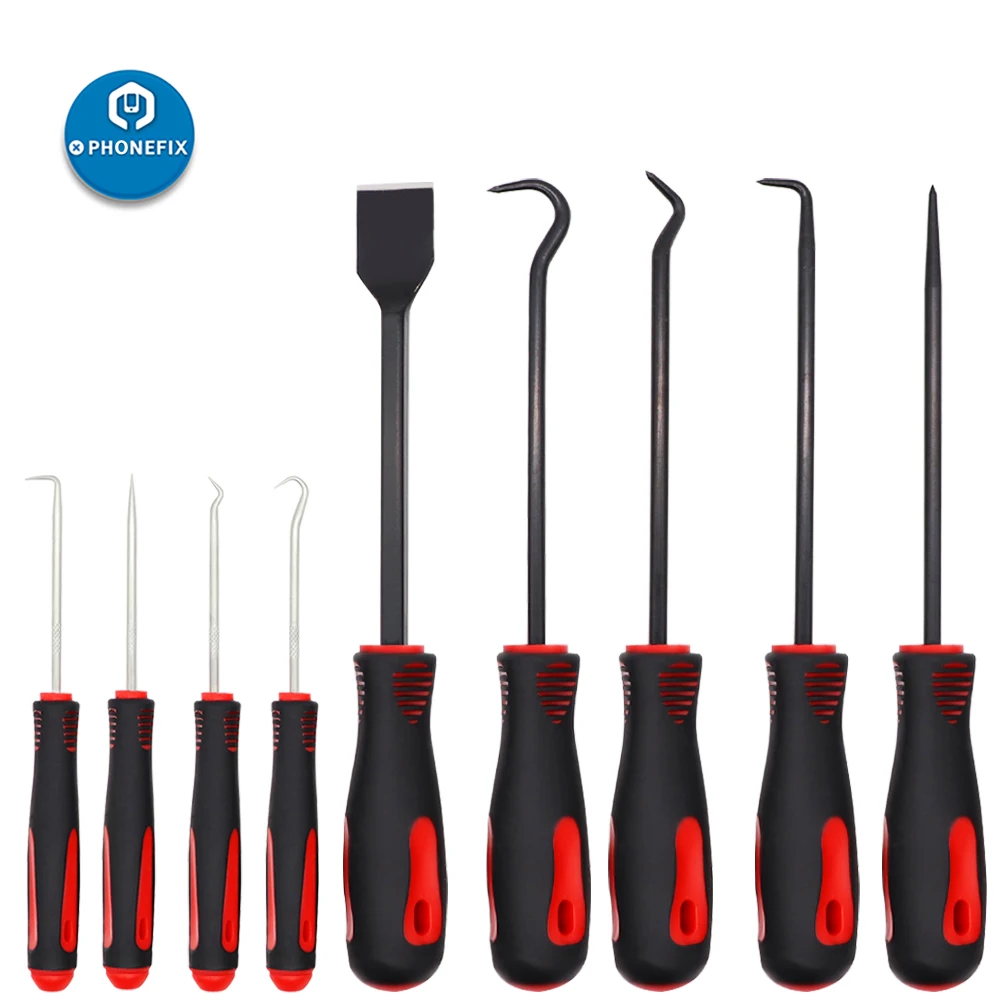 9Pcs di Precisione Auto Paraolio Gancio Pick Set di Precisione Raschietto Hook Pick Set per Auto Sistemi di Accensione O- anello di Tenuta di Rimozione Puller