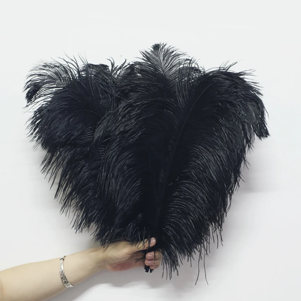 Wholasale Natural Black Ostrich Feathers for Crafts 15-60cm 6-24inch Wedding Party Supplies Carnival Dancer Decoration Plumes