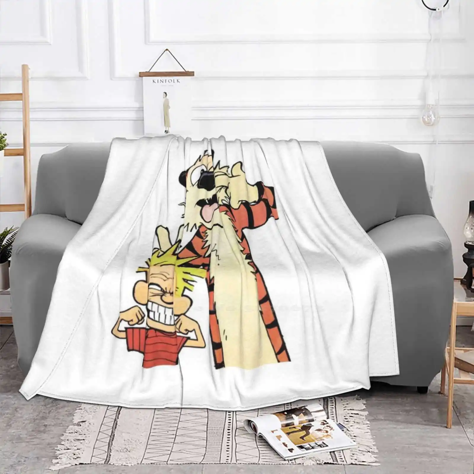 , Calvin , Hobbes , Bill Watterson , Sticker For Home Sofa Bed Camping Car Plane Travel Portable Blanket The Adventure Bill