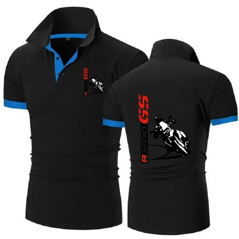 Polo uomo TShirt moto avventura Sport Tees R1200 GS Motorrad maglia manica corta stile militare Golftennis Top camicie