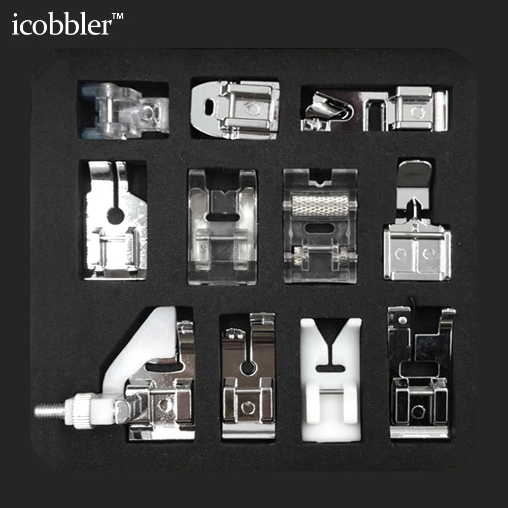 11 Pcs/Set Stitch Catcher Applique Universal Foot Zipper Sewing Home Sewing Machine Accessories Presser Foot Leather Pads Blind