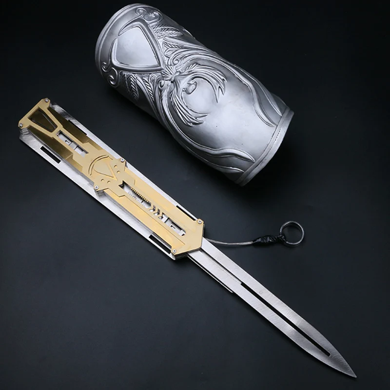 New Metal Different Style Blade Hidden Blade Sleeve Sword Action Figure Hidden Blade Weapons Prop Sleeves Swords Can Ejection