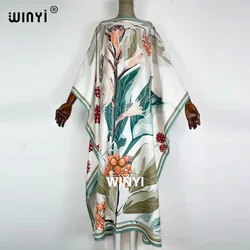 Lato bliski wschód العباياكpanie czeski duży rozmiar drukowane damskie eleganckie wakacje seksowna sukienka plażowa KAFTAN abayas WINYI