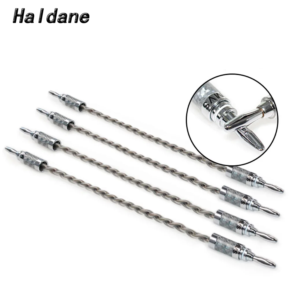 Haldane HIFI 4Pcs/lot 20cm Nordost ODIN Audio Jumper Cable Single Crystal Plated Banana plug Connector Bridge Cable with MVS p-g