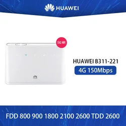 Huawei-4Gルーター,2モデム,b311-221, b311-220,SIMカードスロット,cat4, 150mbps, lte, cpe, 2.4ghz,屋外,VoIP,無料アンテナ