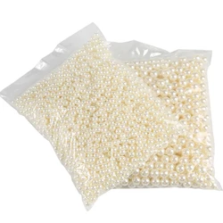 3-16mm Pearl Beads ABS Loose Round Beads With Holes Craft For Fashion Jewelry Making White Beige DIY Imitation Garment Beads