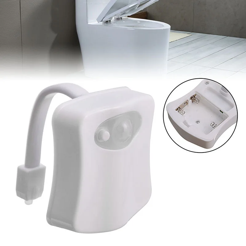 8 Color Infrared Induction Light Washroom Toilet Nightlight LED Toilet Smart PIR Motion Sensor For Bathroom WC Toilet Seat Light