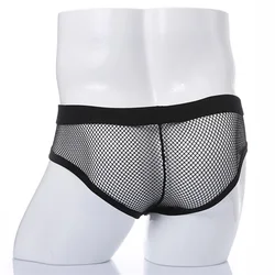 CLEVER-MENMODE Man Underwear Men Mesh Transparent Briefs cueca Sexy hombre Low Rise Penis Pouch Underpants Net Men's Panties