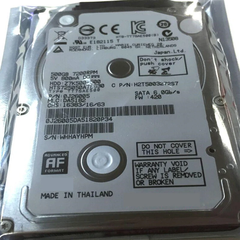 New Original HDD For Hgst 500GB SATA 2.5
