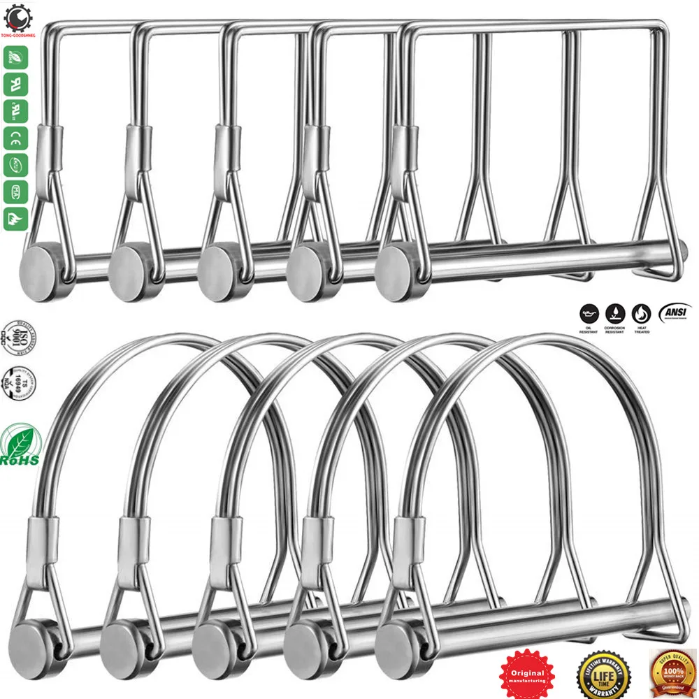 

Shaft Locking Pin Safety Coupler Pin 1/4'',5/16'',3/8''Diameter in 2 Shapes of Square and Arch for Farm Trailers Wagons Lawn