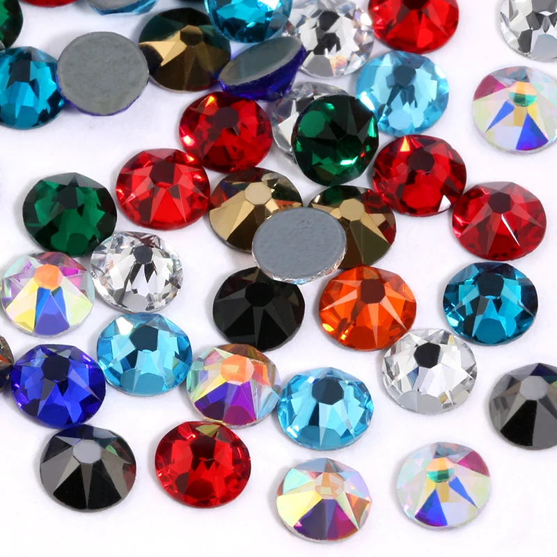 QIAO 360pcs/lot SS20 SS16 New Cut Facets 8 big 8 small Crystal Iron On Stone Hot fix Rhinestone for Garment Stone DIY