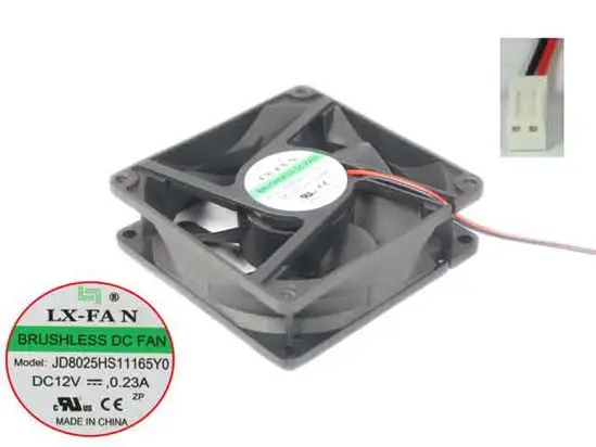 

Lx-Fan JD8025HS11165Y0 DC 12V 0.23A 80x80x25mm 2-Wire Server Cooling Fan