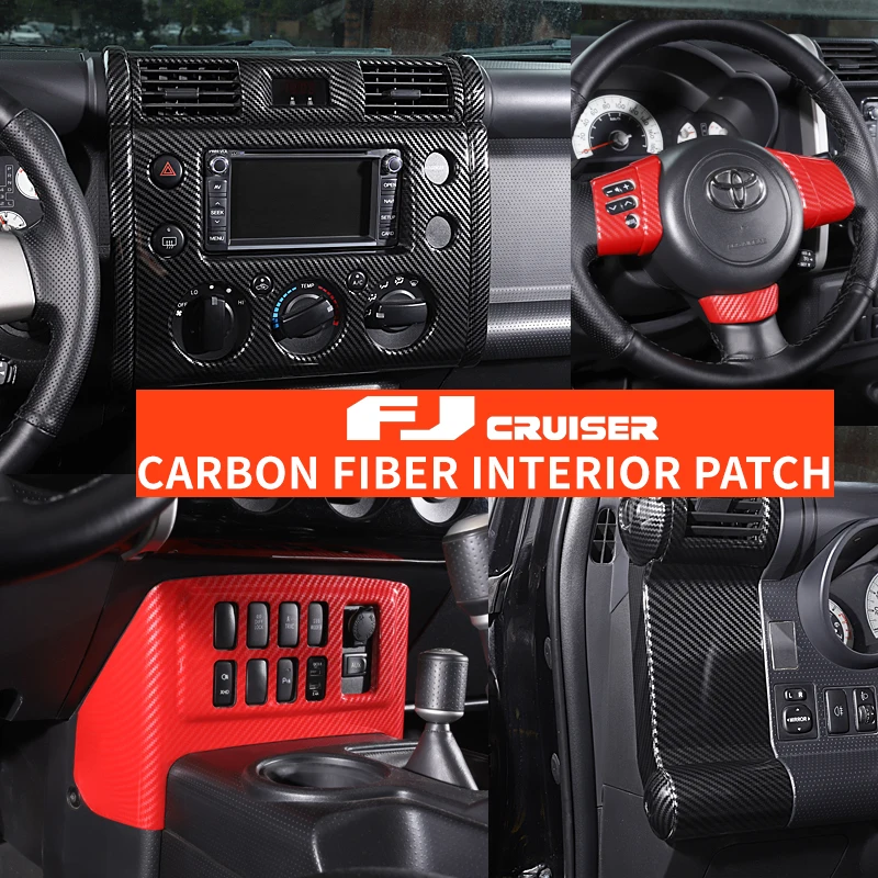 06-21 Year Toyota FJ Cruiser Accessories Interior Modification Carbon Fiber Pattern Protection Cover Decorative Patch