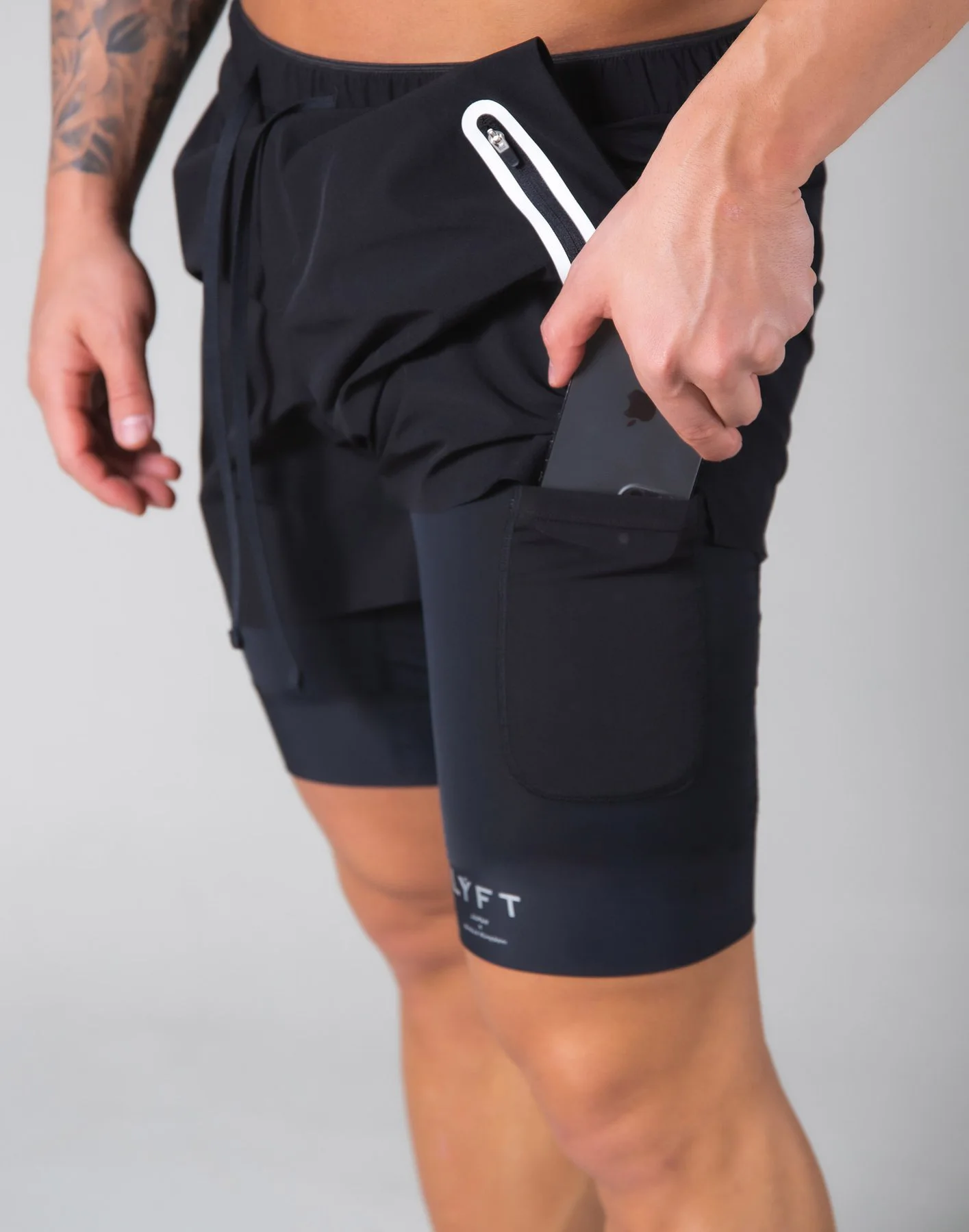 Zipper Pocket Shorts Men 2 in 1 Sports Shorts Running Jogging Short Pants Fitness Training Quick Dry Mens Gym Summer Men Shorts