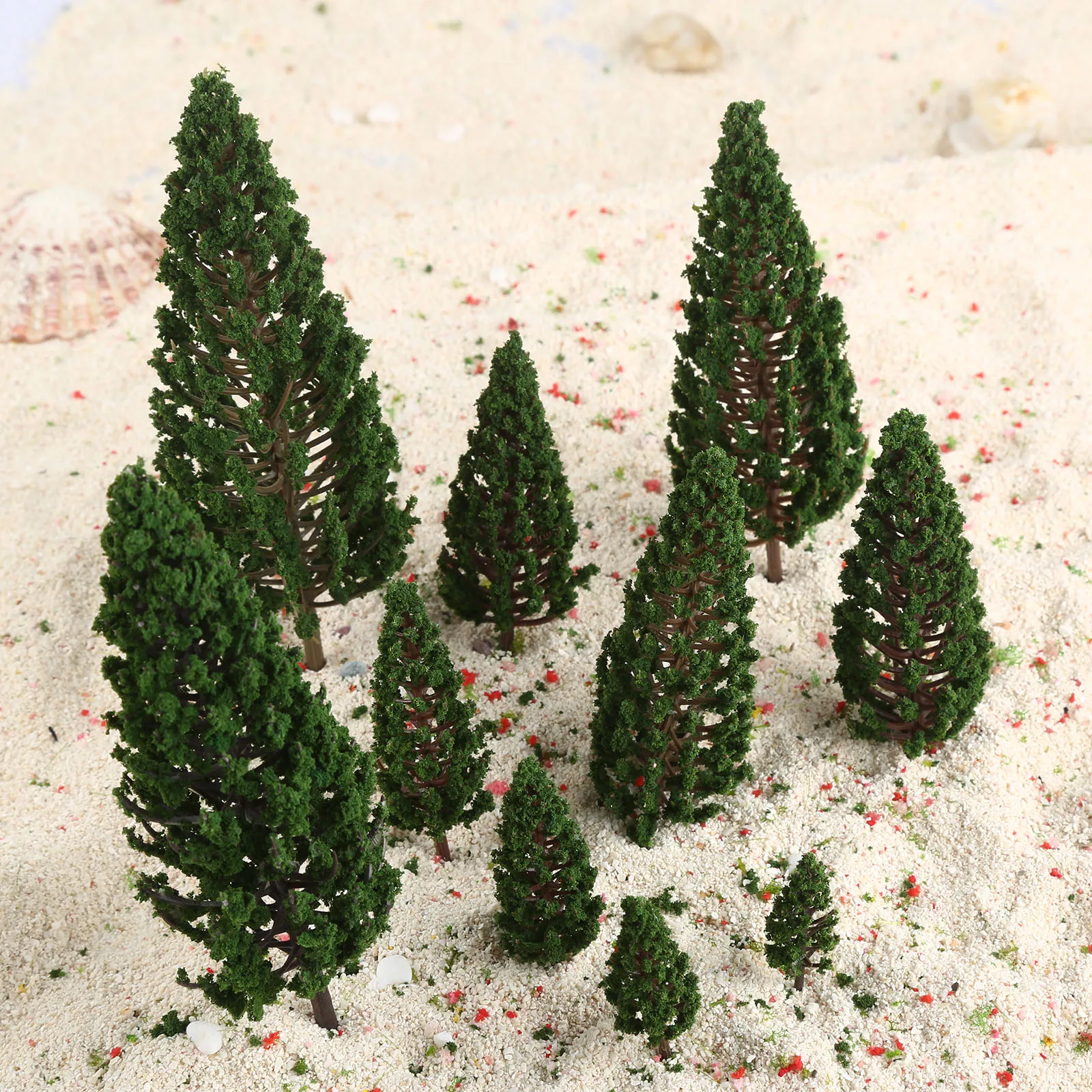 10pcs Layout Model Trees Train Wargame Scenery Diorama 1:50-400 O HO N Z Scale Building Landscape Accessories Toys for Kids