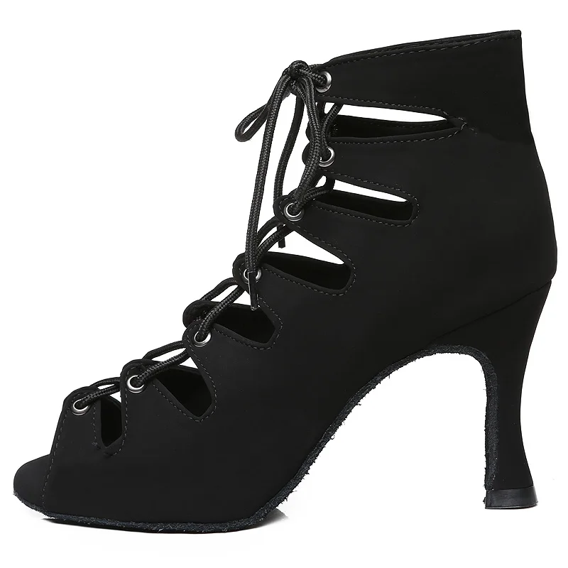Chaussures de danse de salon pour femmes, bottes de salsa, chaussures de bachmi pour dames, chaussures de phtaline latine, noir et rouge, offre