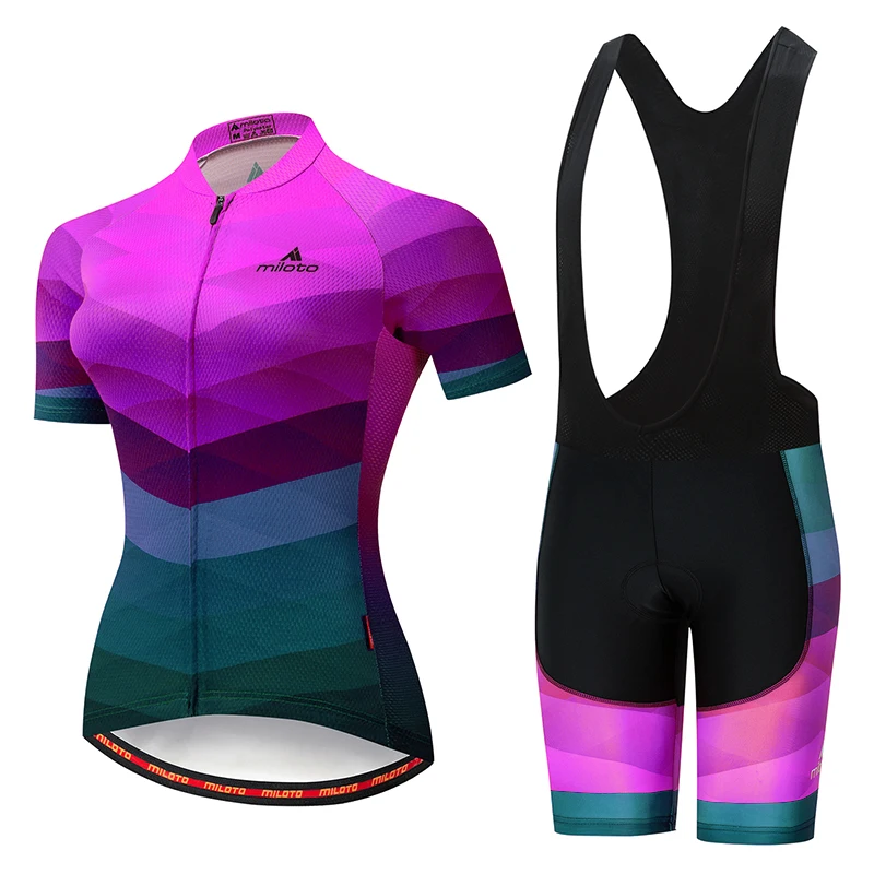 MILOTO-Women\'s Triathlon Short Sleeve Cycling Jersey Sets, Skinsuit Maillot, Bicycle Clothing, Bike Shirts, 2022