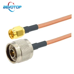 BEVOTOP RG142 N Male Plug to SMA Male RF Connector Adapter Cable Coaxial Jumper Pigtail RG-142 Extension Cord 10CM 15CM 50CM 1M