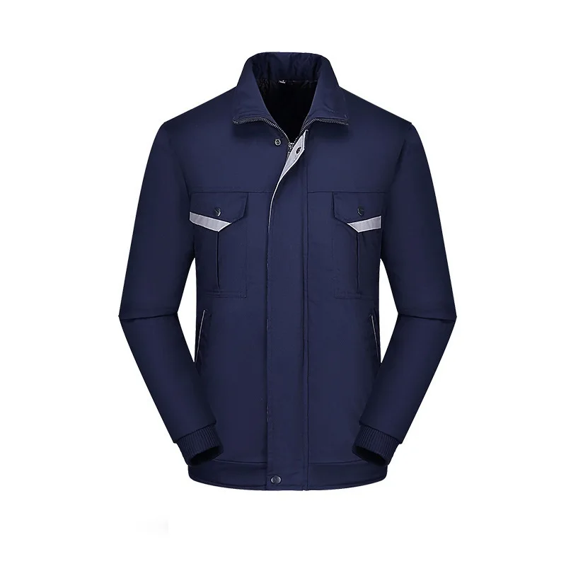 Winte Reflective Work Clothing Men Women Warm Wadded Jacket Padded Thicken Machine Repair Welder Workshop Wear Resistant Uniform