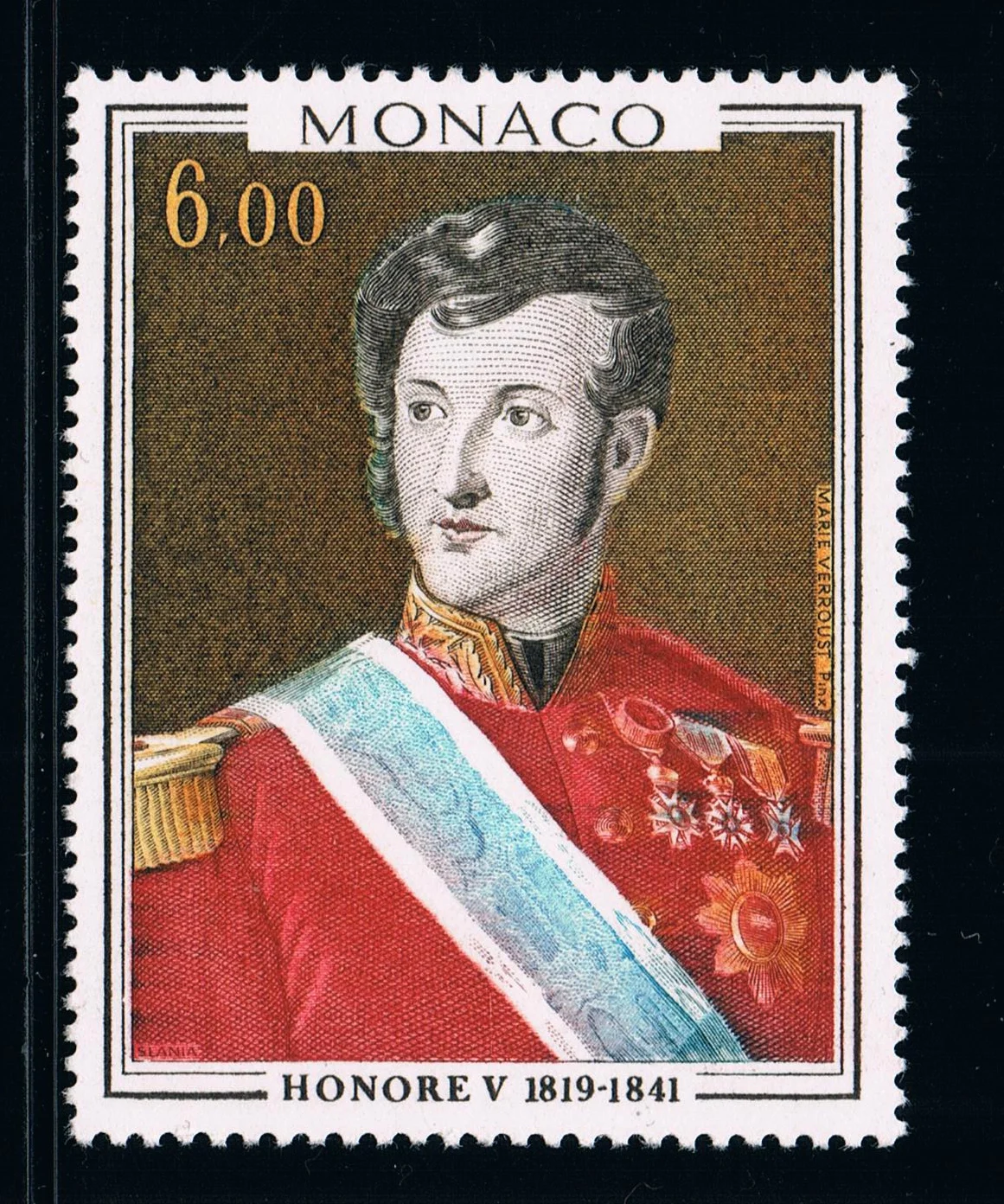 1Pcs/Set New Monaco Post Stamp 1977 Royal Figure Painting 10th Engraving Stamps MNH