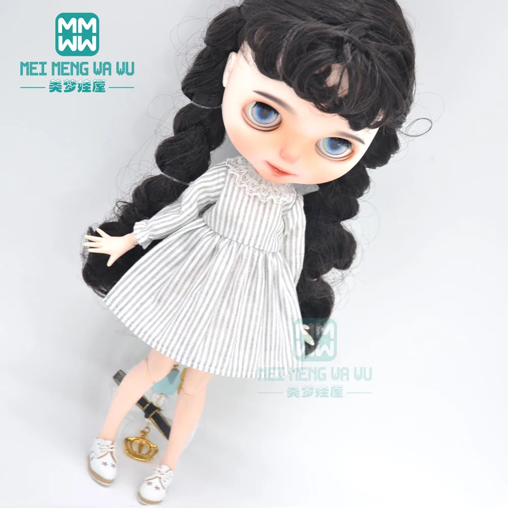 30cm Blyth Doll Clothes Fashion Striped skirt, retro dress Toys Gift