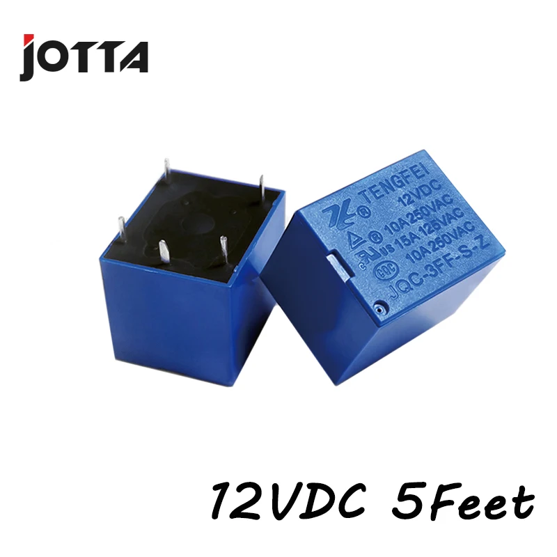 Free shipping  5pcs/lot JQC-3FF-S-Z T73 12VDC  5 feet 10A /5 Pins RELAY  Coil Power Relay   form C electromagnetic relay