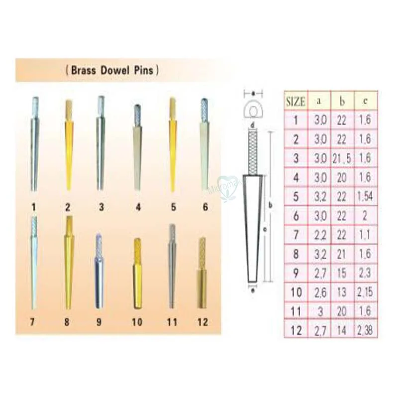 1000PCS DENTAL LAB BRASS DOWEL STICK PIN #2,#7,#9,#12