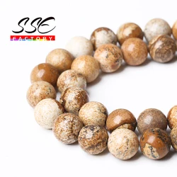 Wholesale Natural Stone Picture Jaspers Beads Jaspers Round Loose Spacer Beads 15