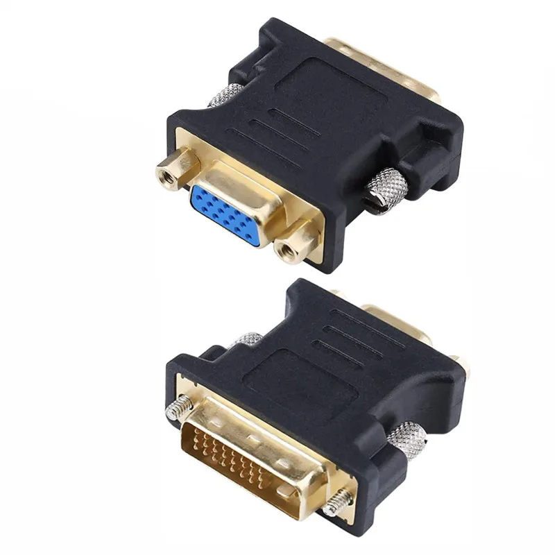 DVI 24 5-pin DVI male to VGA female video converter adapter, gold-plated, for PC laptops