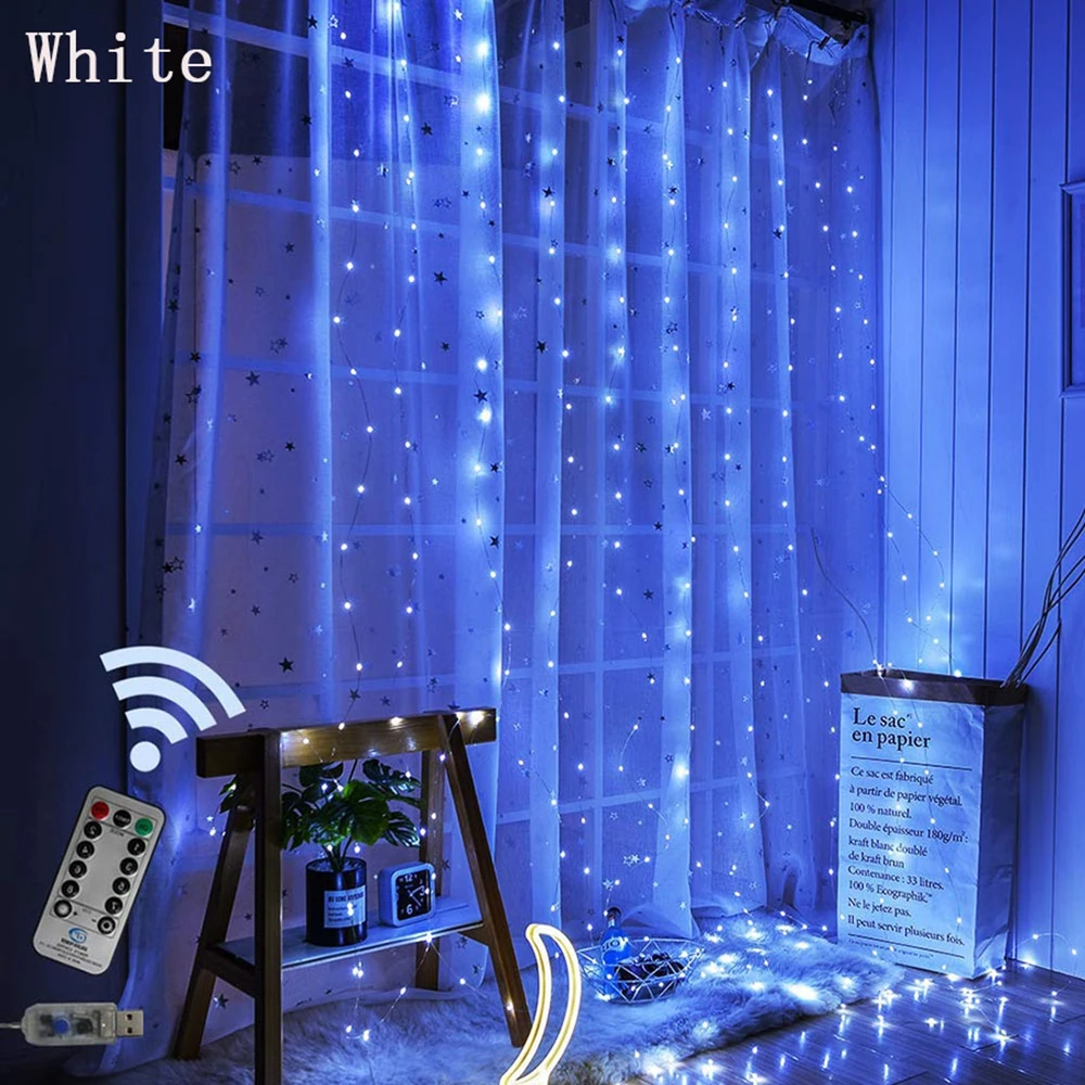LED Curtain String Light Fairy Icicle LED Christmas Garland Wedding Party Patio Window Indoor String Light Decoration