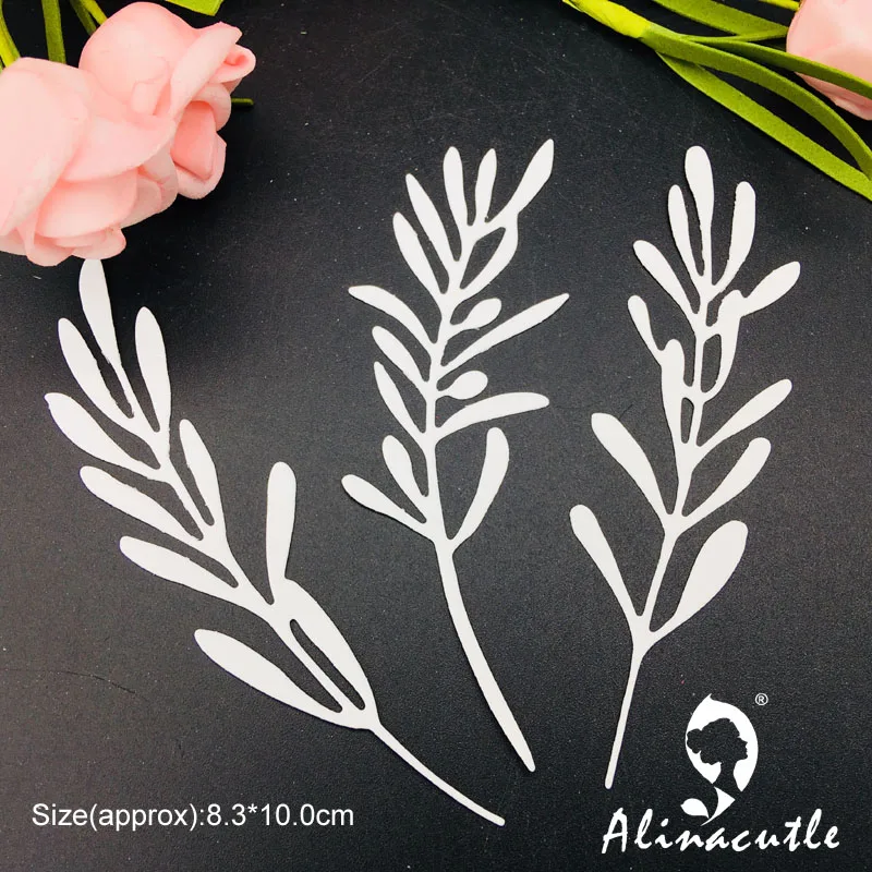 Alinacutle Metal Cutting Die Cut 3PC Leaf Leaves Floral DIY Scrapbooking Paper Craft Handmade Card Punch Art Cutter Die Cut image 3