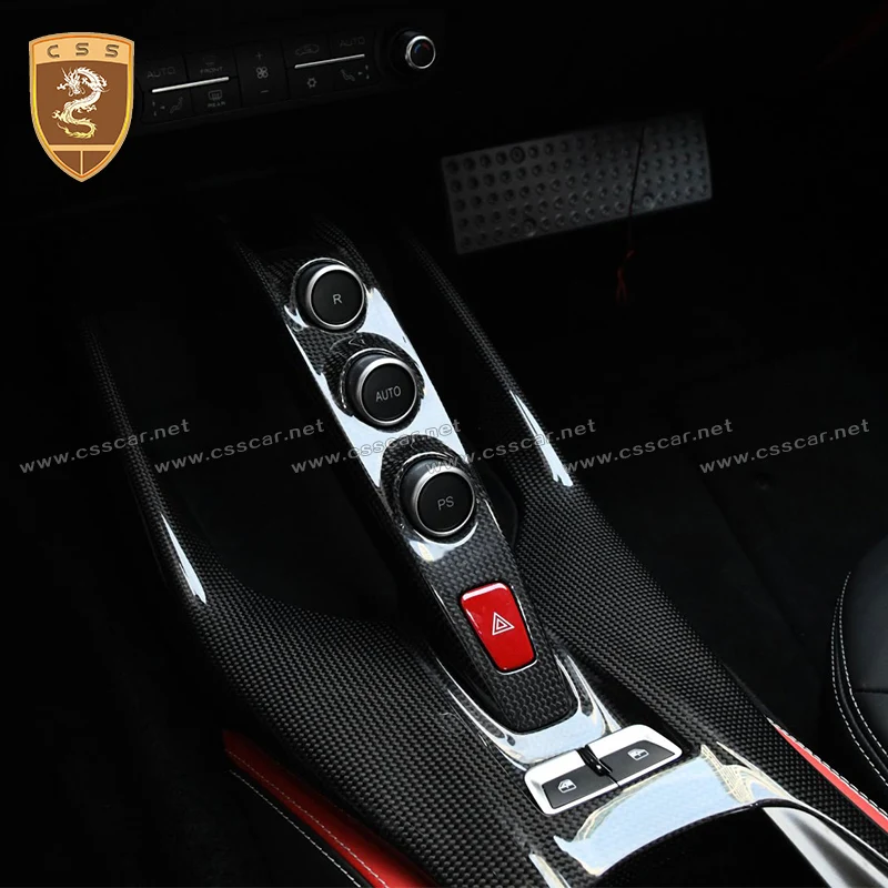 Top Design Fit for Ferrari 812 OEM Style Control Button Cover Full Cover Gear Panel Carbon Fiber Plate Car Accessories