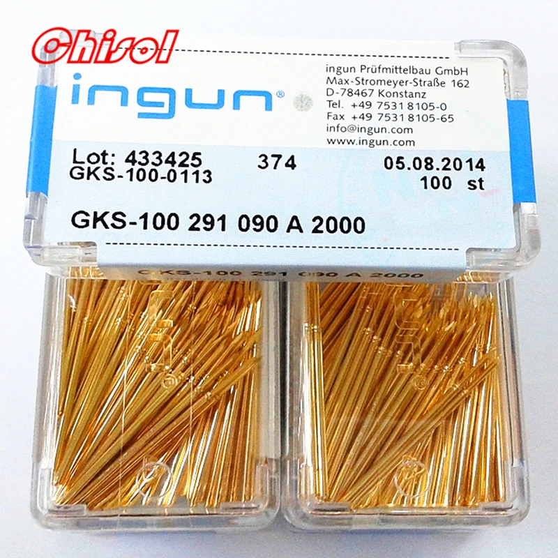Original INGUN 100pcs/set Test Needle GKS100291090A2000 GKS100291090A3000 Spring Probe 1.7mm 100MIL Test Pins