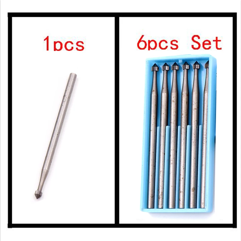 Tuolz 1/6 pces 2.35mm haste 1.0-2.3mm precisão carboneto de tungstênio rebarbas rotativas cortador de trituração ferramenta rotativa tipo pêssego faca de escultura
