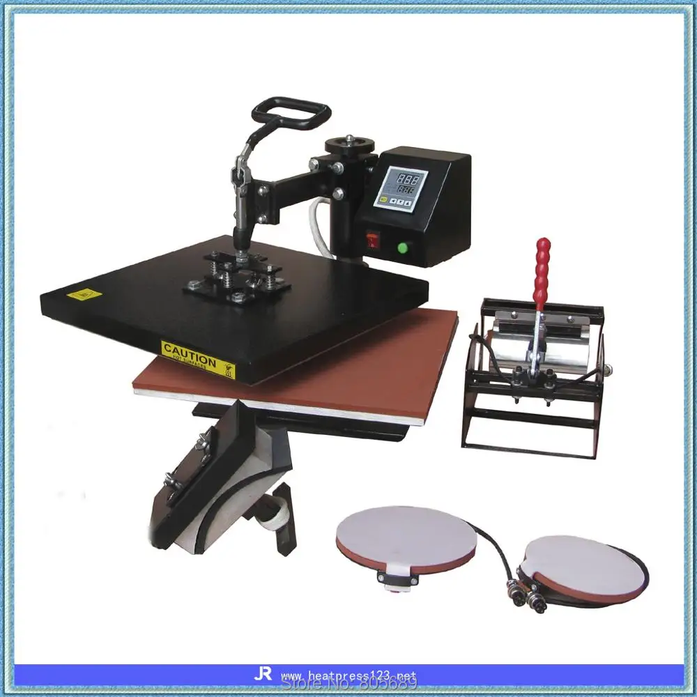 5 in 1 Combo Flatbed T-shirt Printing Heat Press Machine