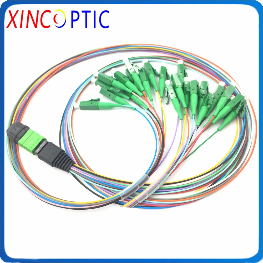 

12-ядерный волоконно-оптический кабель MPO(F) до 12LC/ST/FC/SCAPC 10G SM, 12C 0,5/1M APC, женский стандарт потери, волоконно-оптический кабель
