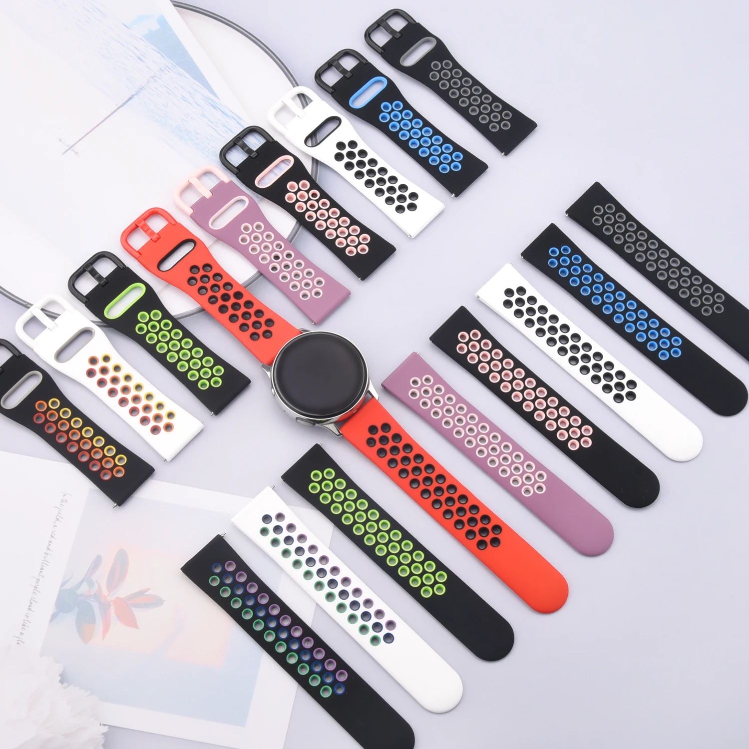 20mm Watch Strap For Samsung Galaxy Watch Active 2 40mm 44mm Band Gear sport wrist bracelet samsung galaxy watch 4 40mm 42 46mm