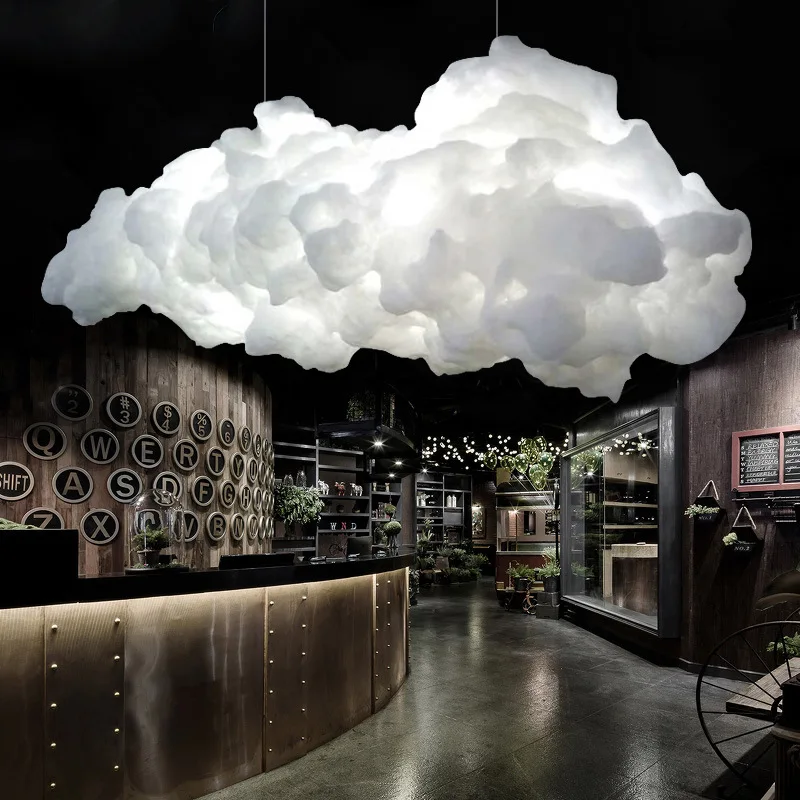 

Modern LED Cloud Chandelier Floating Cloud Lamp For Nursery Living Room Shop Bar Kids Room Creative Cotton Cloud Pendant Lamp