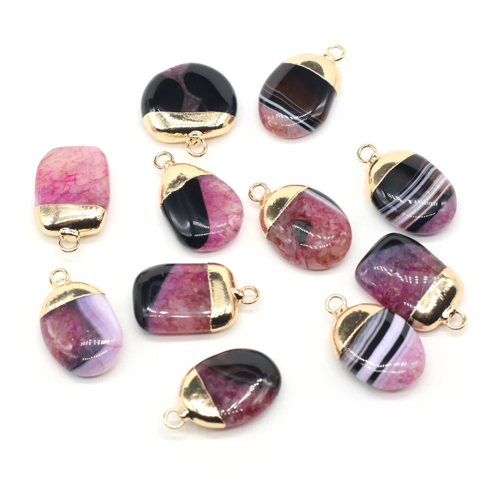 Natural Stone Striped Agates Pendants Random Shaped exquisite Charm for Jewelry Making Diy earring necklace Bracelet accessories image 6