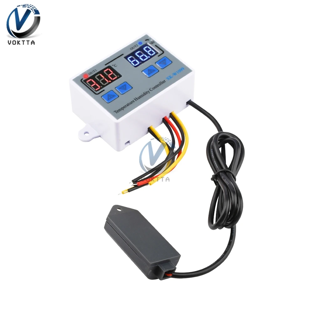 Incubatore del regolatore dell'umidostato del termostato di cc 12V 24V di ca 110-220V del regolatore di umidità di Digital dell'esposizione doppia XK-W1099
