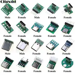 1Pcs USB 3.1 Type C Connector 90/180 Degree Vertical Test PCB Board Adapter Male Female Socket For Data Line Wire Cable Transfe