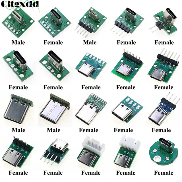 1szt USB 3.1 Typ C Złącze 90/180 stopni Pionowy test PCB Adapter Płytka Męska Żeńska Gniazdo Do Linii Danych Przewód Kabel Transfe
