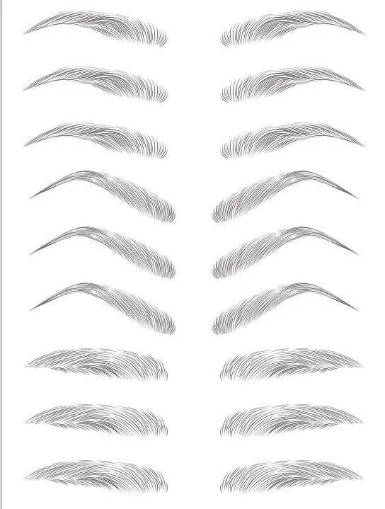 3Pcs  Hair like Authentic Eyebrows Imitation Ecological Eyebrows Eyebrow Tattoo Sticker Water-based Brow stickers False Eyebrows