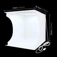 Kit de caja de estudio de escritorio de 30cm, anillo de luz portátil plegable, iluminación para fotografía, tienda de campaña con fondos de 6 colores