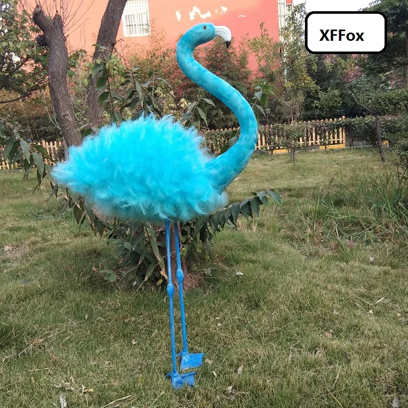 big new real life Flamingo model foam&feather simulation blue Flamingo gift about 110cm xf2483