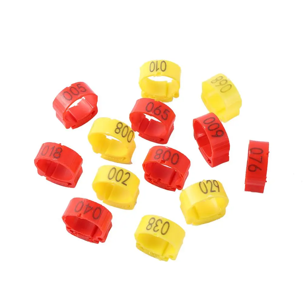 100Pcs/Color Adjustable Chicken Foot Rings Inner Diameter Size 2~2.4cm Chicken Poultry Flexible Retractable Foot Rings 8 Colors