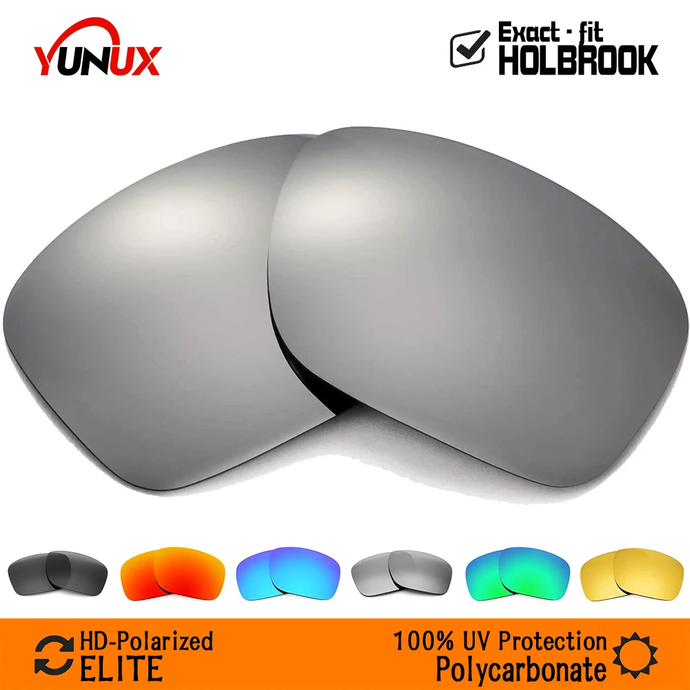 

YUNUX Elite Polarized Lenses Replacement for Oakley Holbrook OO9102 Sunglasses (Compatible Lens Only) - Only Lenses