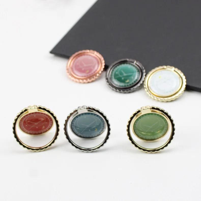 Soporte de anillo para teléfono móvil con patrón de reloj de Metal, soporte magnético para coche, tableta, Stent, patrón de reloj, soporte de teléfono para iphone XS