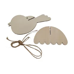 Wooden Unfinished Birds Hanging Ornaments Wood Cutouts Christmas Tree Pendants DIY Crafts Bird Hanging Decorations