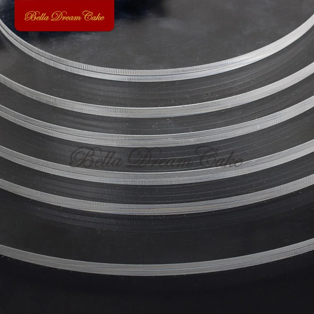 2pcs/set Round Clear Acrylic Cake Smoothing Disks Cake Tray Stand for Wedding Cake Board Cake Decorating Tool Baking Accessories